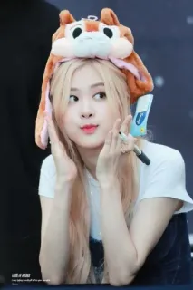 🌸 donna, idol, kpop, celebrità, cappello, carino whatsapp sticker