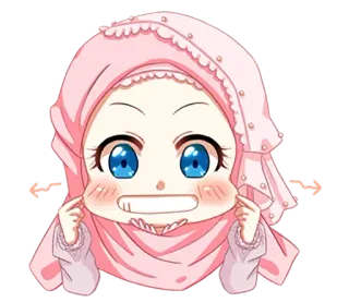 😁 Hijab, Muslim, Islam, Mädchen, Cartoon, Sticker telegram sticker
