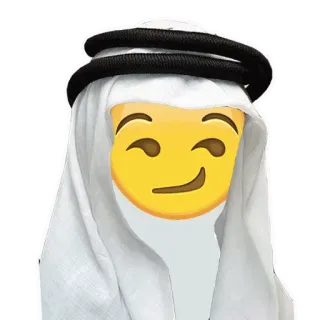 😏 emoji, arab, sheikh, headwear, wink, smirk whatsapp sticker