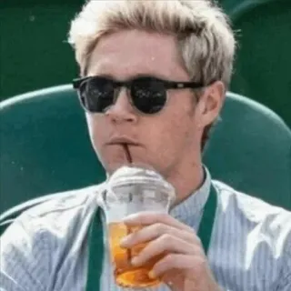 🍂 Niall Horan Sänger, Promi, One Direction, Niall Horan, Musik, Sonnenbrille, Trinken telegram sticker
