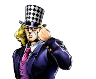 😭 Speedwagon JoJo's Bizarre Adventure Аниме, Манга, Шляпа, Джентльмен, Персонаж telegram sticker