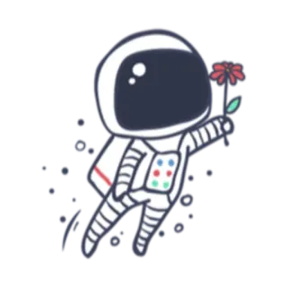 🌺 astronauta, espaço, flor, desenho animado, fofo, roupa espacial telegram sticker
