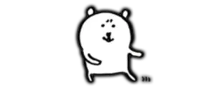 👑 cartoon bear, animal sticker, cute bear, black and white telegram sticker