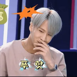 🇦🇷 푸핫 k-pop, 笑, 表情, 钱, 韩国, 人, 男人, 娱乐 telegram sticker