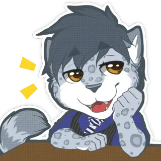 😏 furry, antropomorfik, karakter, hewan, kartun, imut telegram sticker