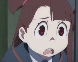😦 Atsuko Kagari Little Witch Academia Аниме, Мультфильм, Девочка, Ведьма, Магия, Студентка telegram sticker