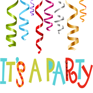 🎊 IT'S A PARTY festa, celebração, confete, festivo telegram sticker