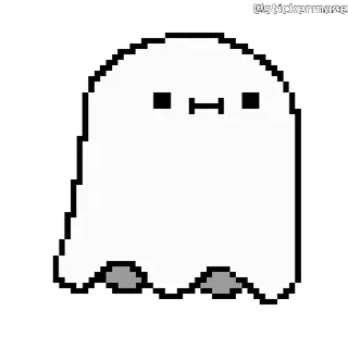 😐 spook, pixel art, schattig, griezelig, Halloween telegram sticker