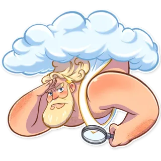 😠 Zeus zeus, greek mythology, god, cloud, magnifying glass telegram sticker