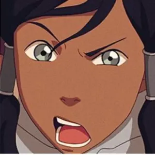 😠 Korra The Legend of Korra dessin animé, avatar, Nickelodeon, Korra, en colère telegram sticker