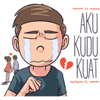 😞 triste, chorando, solitário, infeliz, emoções, desenho animado, coração partido whatsapp sticker