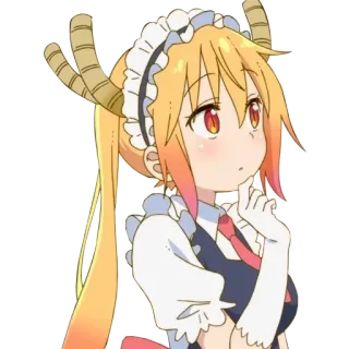🤔 Tohru Miss Kobayashi's Dragon Maid Аниме, Дракон, Горничная, Милый, Мультфильм, Персонаж, Тору telegram sticker