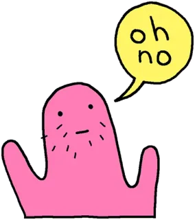 👼 oh no mancha rosa, dibujos animados, oh no, bocadillo, lindo, preocupado telegram sticker