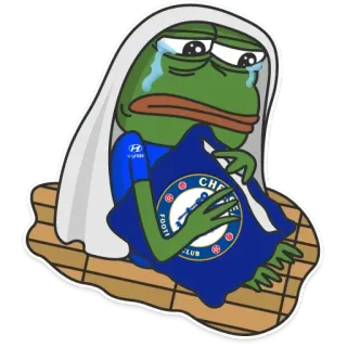 😭 Pepe the Frog 페페, 우는, 개구리, 슬픈, 밈, 첼시 FC telegram sticker