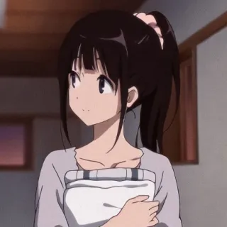 🙂 anime girl, cute, ponytail, anime, girl, cartoon, character telegram sticker