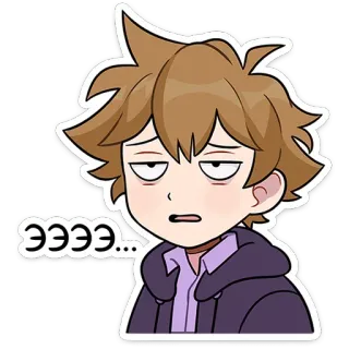 😮‍💨 Ээээ... annoiato, stanco, cartone animato, esasperato, espressione, adesivo, anime telegram sticker