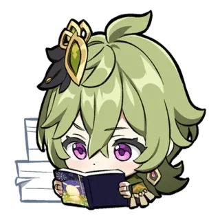 📖 Collei Genshin Impact Anime, Collei, Genshin Impact, Jeu vidéo, Dessin animé, Mignon, Chibi whatsapp sticker