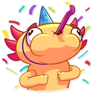 🎉 festa, party, coriandoli, cartoni animati, adesivo, animale, divertimento telegram sticker