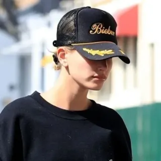 🛒 Bieber шляпа, знаменитость, мода, черный, Бибер telegram sticker