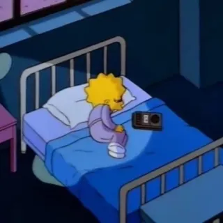 😴 Lisa Simpson The Simpsons Lisa Simpson, Simpsons, Bett, traurig, Cartoon whatsapp sticker