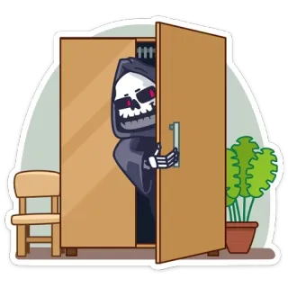 👋 死亡, 死神, 骷髅, 衣柜, 恐怖, 卡通 telegram sticker