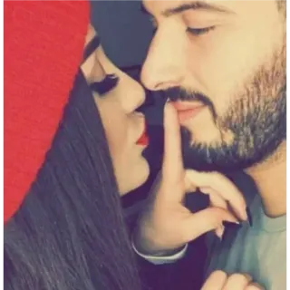 🤫 casal, shhh, silêncio, romântico telegram sticker