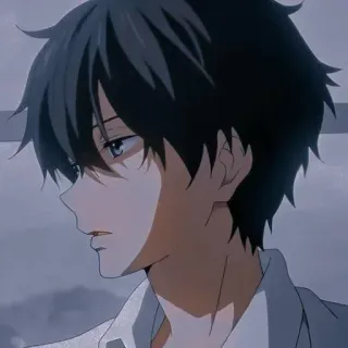 😒 Anime, Manga, Portret, Chłopak, Nastolatek, Animacja, Postać telegram sticker