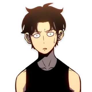 😐 anime, shocked, surprised, worried, cartoon telegram sticker