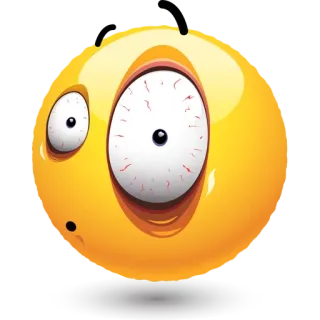 👁 Emoji, Dibujos animados, Amarillo, Ojos, Loco telegram sticker