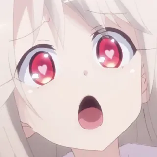 😍 Anime, Mädchen, süß, Herzaugen, geschockt, Gesichtsausdruck, Manga whatsapp sticker