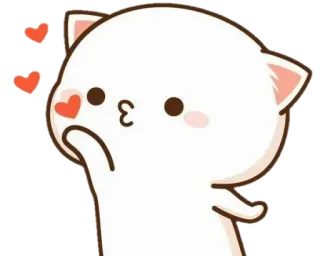 😘 kot, słodki, pocałunek, miłość, serca whatsapp sticker