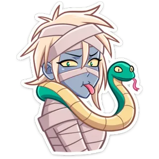 🐍 momia, serpiente, dibujos animados, pegatina, anime, monstruo telegram sticker