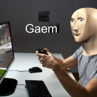 🎮 Gaem Stonks, Gaming, Meme, Joueur, Meme internet whatsapp sticker