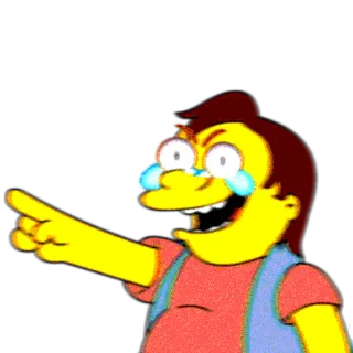 😂 Nelson Muntz The Simpsons Мультфильм, Смех, Указывает, Ребенок, Хулиган telegram sticker