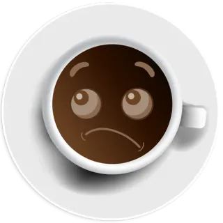 😕 coffee, sad, emoji, drink, cup, caffeine telegram sticker