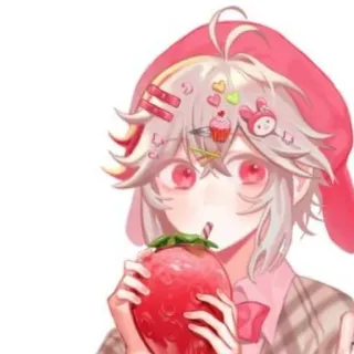 😗 动漫, 草莓, 卡哇伊, 可爱, 数字艺术, 卡通 telegram sticker