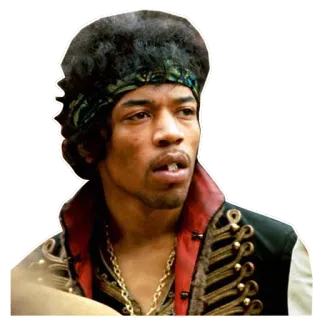 🤘 Jimi Hendrix Jimi Hendrix, musician, guitarist, rock star, music, 1960s, bandana telegram sticker