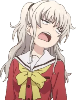 🙄 animé, fille, en colère, crier, dessin animé telegram sticker