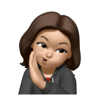 🤫 pessoa, mulher, desenho animado, emoji, sussurro, fofoca, segredo telegram sticker