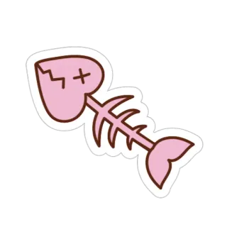 😢 lisca di pesce, morte, ossa, scheletro whatsapp sticker