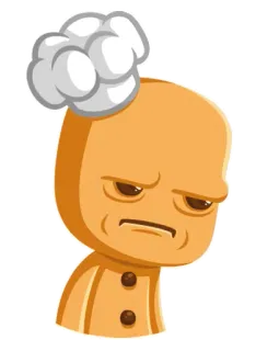 😠 gingerbread man, chef, cartoon, cookie, character telegram sticker