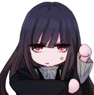 💪 Anime, Chica, Enojada, Linda, Dibujos animados, Chibi, Ilustración whatsapp sticker