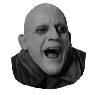 🤣 Uncle Fester The Addams Family Oncle Fétide, Famille Addams, effrayant, sinistre, dessin animé telegram sticker