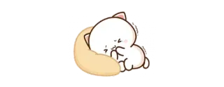 😭 고양이, 귀여운, 동물, 만화, 카와이, 졸린, 스티커 telegram sticker
