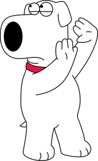 ✋ Brian Griffin Family Guy chien, dessin animé, anthropomorphe, animal de compagnie, animation telegram sticker