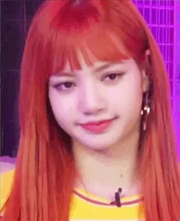🍊 Lisa kpop, zangeres, vrouw, rood haar, beroemdheid, lisa manoban, blackpink telegram sticker