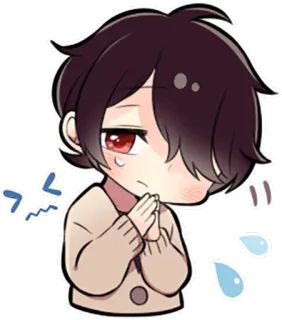 🙏 Anime, Mangá, Fofo, Personagem, Kawaii, Triste, Menino telegram sticker