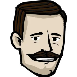 😁 Mann, Schnurrbart, Cartoon, Porträt telegram sticker