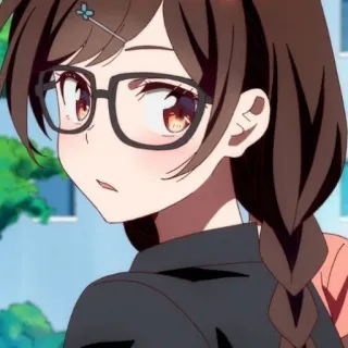 👀 Chizuru Mizuhara Rent-A-Girlfriend anime, girl, glasses, chizuru mizuhara, rent a girlfriend, character telegram sticker