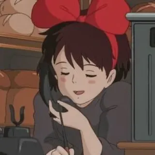 ☎ Kiki Kiki's Delivery Service Anime, Ghibli, Strega, Film, Cartone animato telegram sticker